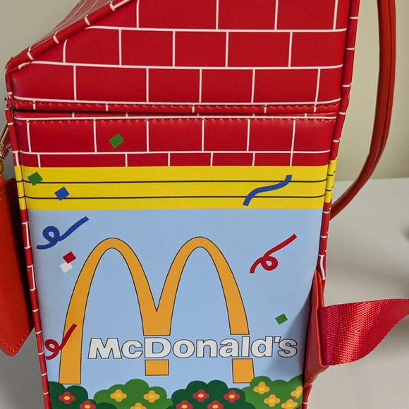Loungefly McDonald's Red and Yellow Brick-Patterned Box Bag - Picture 4 of 7